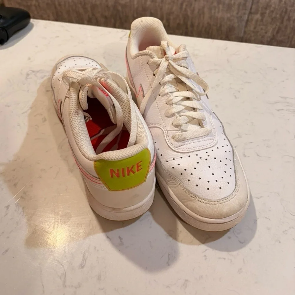 Nike Court Vision White and pink sneakers